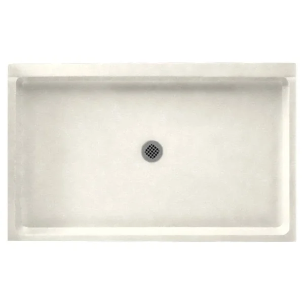 Swan Tahiti Ivory Solid Surface Shower Base 34-in W x 54-in L with Center Drain Sf03454md.059