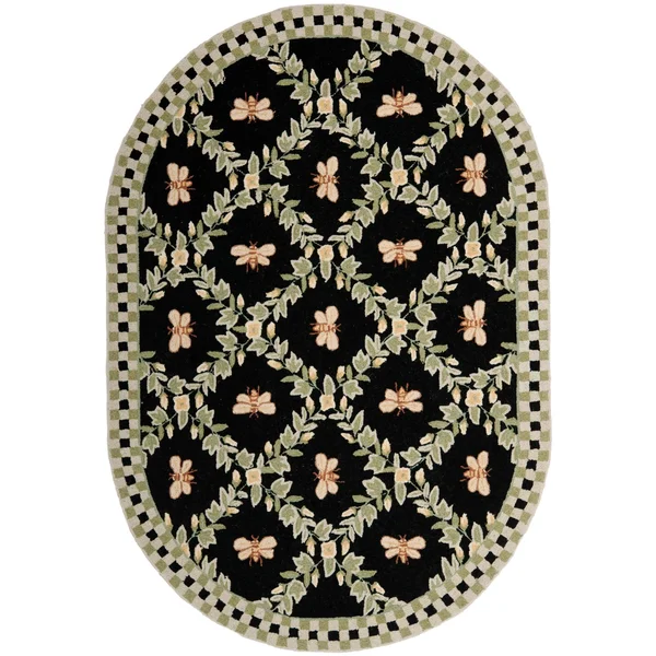 Safavieh Chelsea HK55B 5&6x22 x 5&6x22 Round Black Area Rug