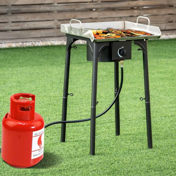 100 000-BTU Portable Propane Outdoor Camp Stove with Adjustable Legs