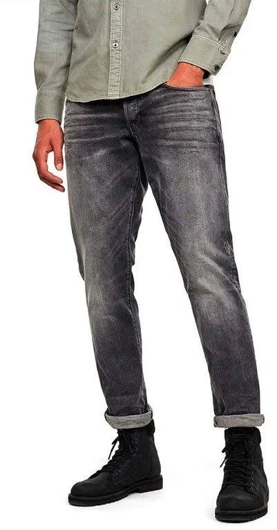 G Star Raw 3301 Straight Tapered Jeans Grey