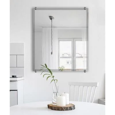 Arbonne Beveled Frameless Mirror Ebern Designs Size: 32x22 H x 36x22 W - Finish: Chrome