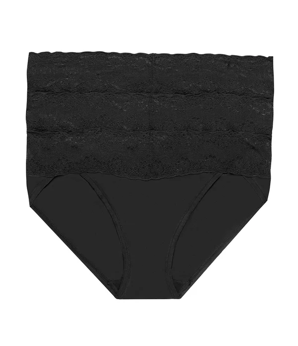 Natori Bliss Perfection One-Size V-kini 3 Pack - Black, Natori