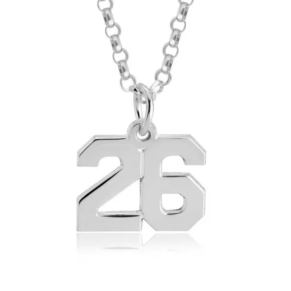 Number Necklace in 14K White Gold by ONecklace
