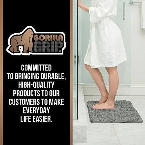 Gorilla Grip Original Luxury Chenille Bathroom Rug Mat, 60x24, Extra Soft and Absorbent Shaggy Rugs, Machine Washable, Quick Dry
