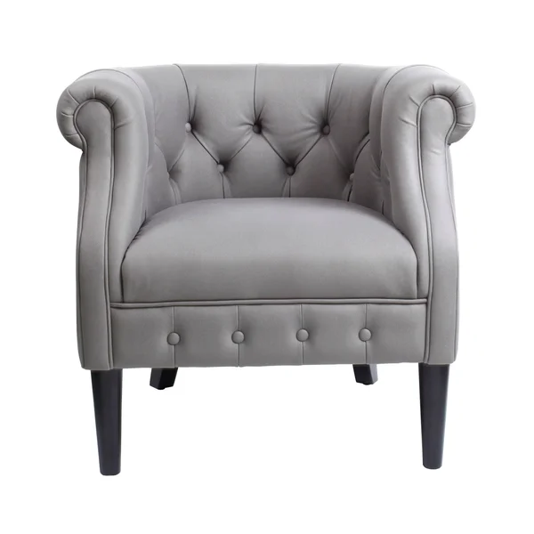 Global Pronex Accent Chair and Storage Ottoman Set - Armchair and Footrest for Living Room Bedroom Home Office, Grey