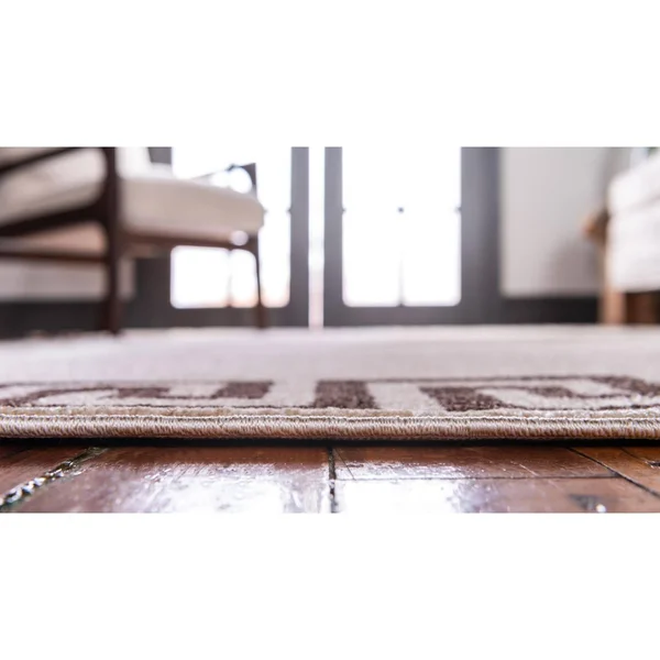 Unique Loom Modern Athens Area Rug (6& x 6& Round - Beige/ Brown)