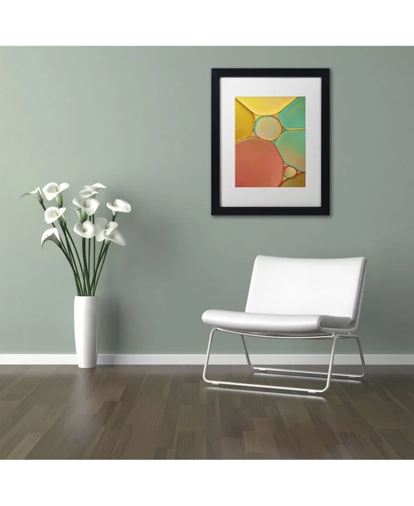 Trademark Art Red Yellow and Green Drops by Cora Niele Framed Photographic Print Size: 20x22 H x 16x22 W x 0.5x22 D, Frame Color