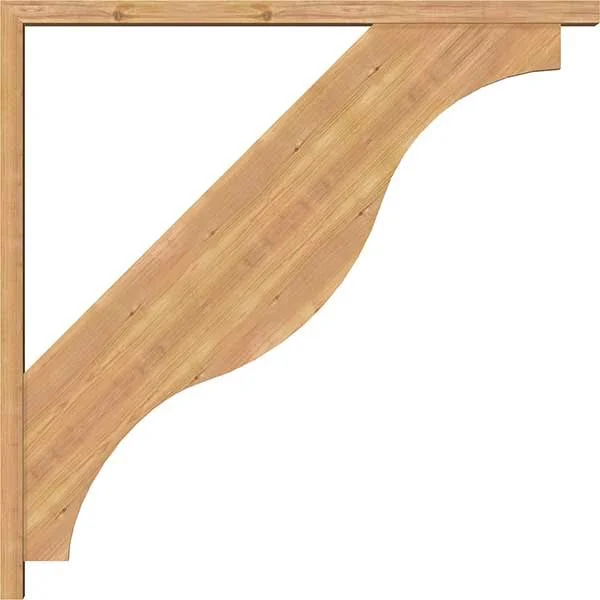 Ekena Millwork 1462333 3 1/2x22W x 40x22D x 40x22H Funston Block Smooth Bracket w/ Offset Brace - Western Red Cedar