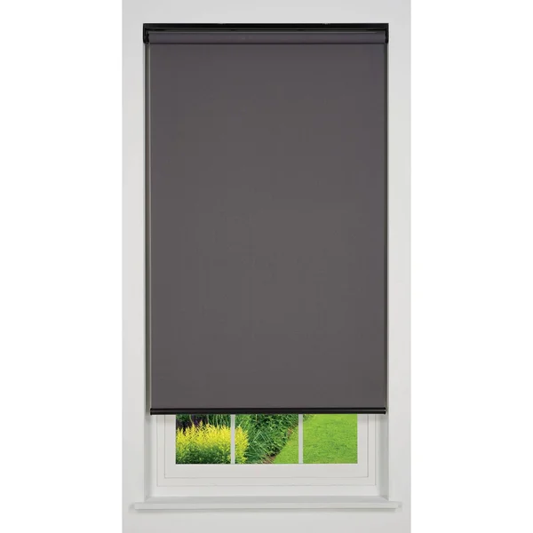 Linen Avenue Cordless Light Filtering Roller Shade, Dark Grey 23 W x 78 H
