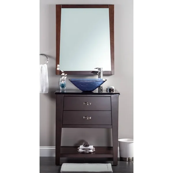Novatto Fresco Glass Vessel Bathroom Sink (Blue)