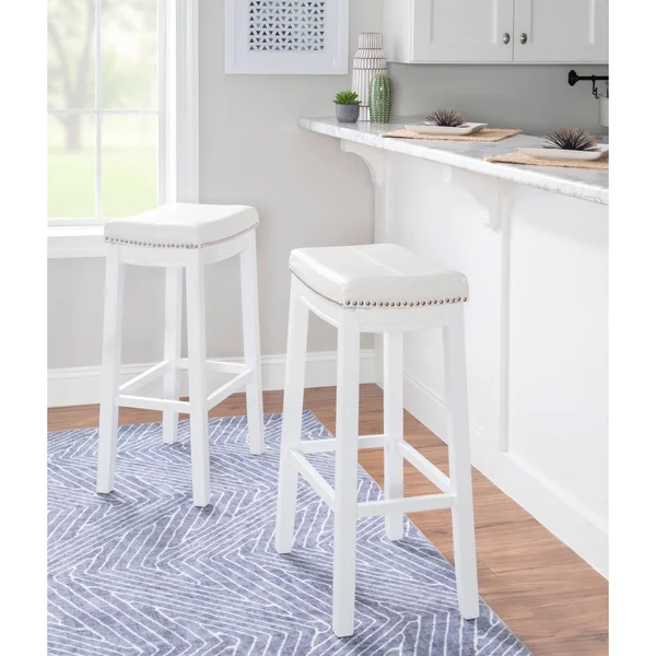 Claridge Barstool White - Linon BS254WHT01U
