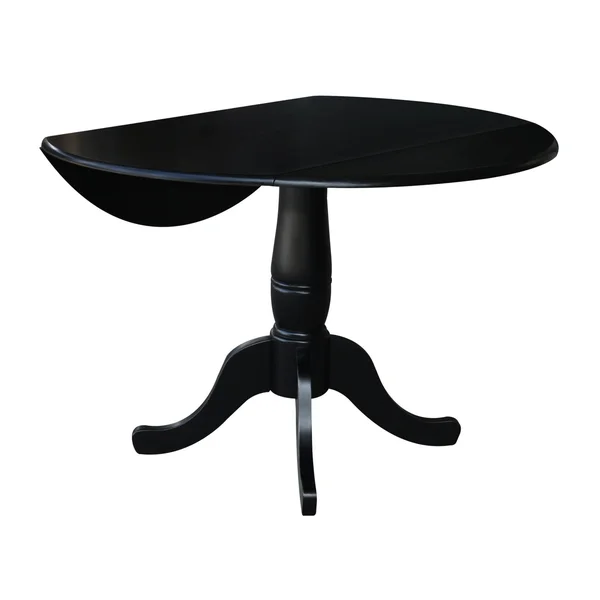 International Concepts 42x22 Round Top Pedestal Table with 2 Chairs - Black