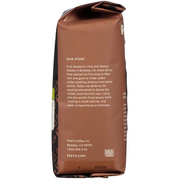 Peets Coffee Coffee, Ground, Dark Roast, Major Dickason&s Blend, Decaf - 12 oz
