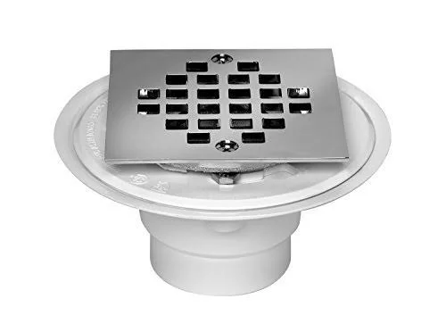 Oatey 42237 Sq PVC Shower Drain, Size: EA, Multi-Colored