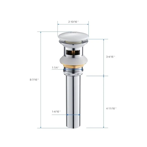 KIBI Solid Brass Single Hole Bathroom Faucet with Pop Up Drain Gray Titanium