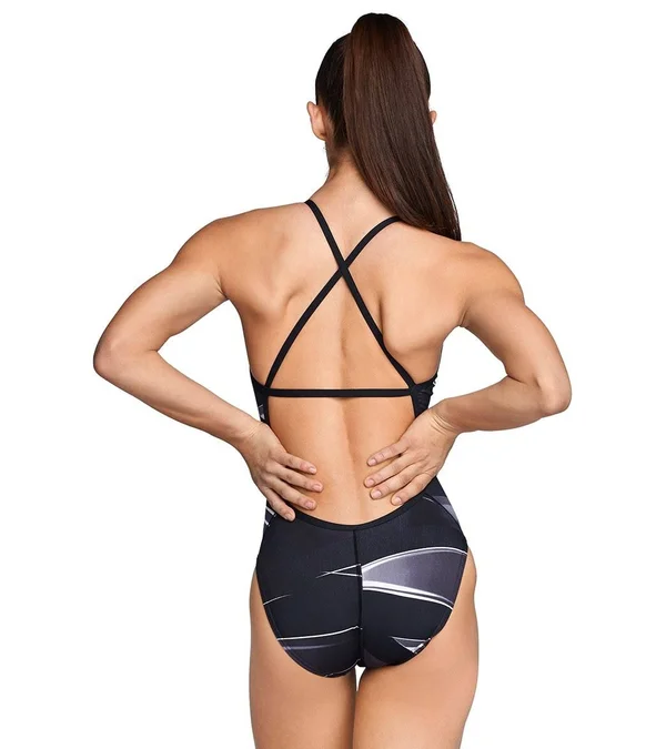 Speedo Endurance Swimsuit Infinite Pulse Crossback Black/White 28