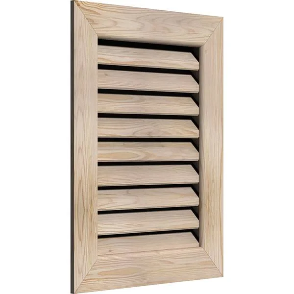 Ekena Millwork GVWVE12X2201SFUPI 12x22W x 22x22H Vertical Gable Vent (17x22W x 27x22H Frame Size): Unfinished, Functional, Smoot