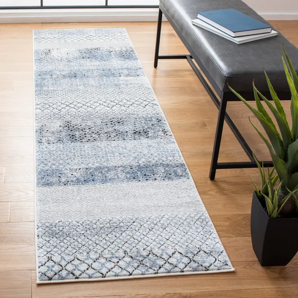 Safavieh ALA761G-210 2 ft. 2 in. x 10 ft. Amelia 700 Runner Rug Grey & Light Blue