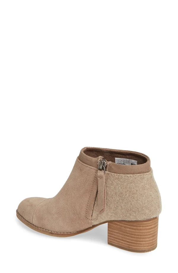 Toms Taupe Gray Suede Women's Loren Booties