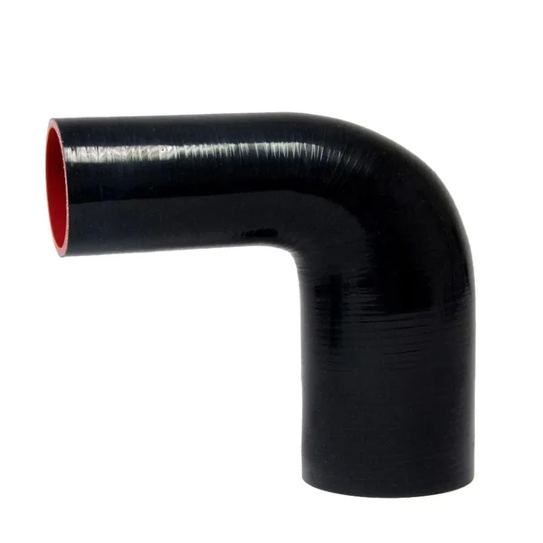HPS High Temp 2 inch > 3.25 inch ID 4-Ply Reinforced Silicone 90 Degree Elbow Reducer Hose Black (51mm > 83mm ID)