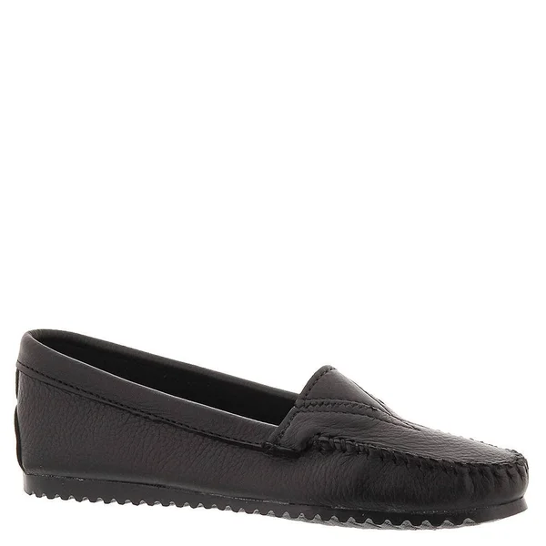 Minnetonka Deerskin Gore Front Flat - Women's - Black