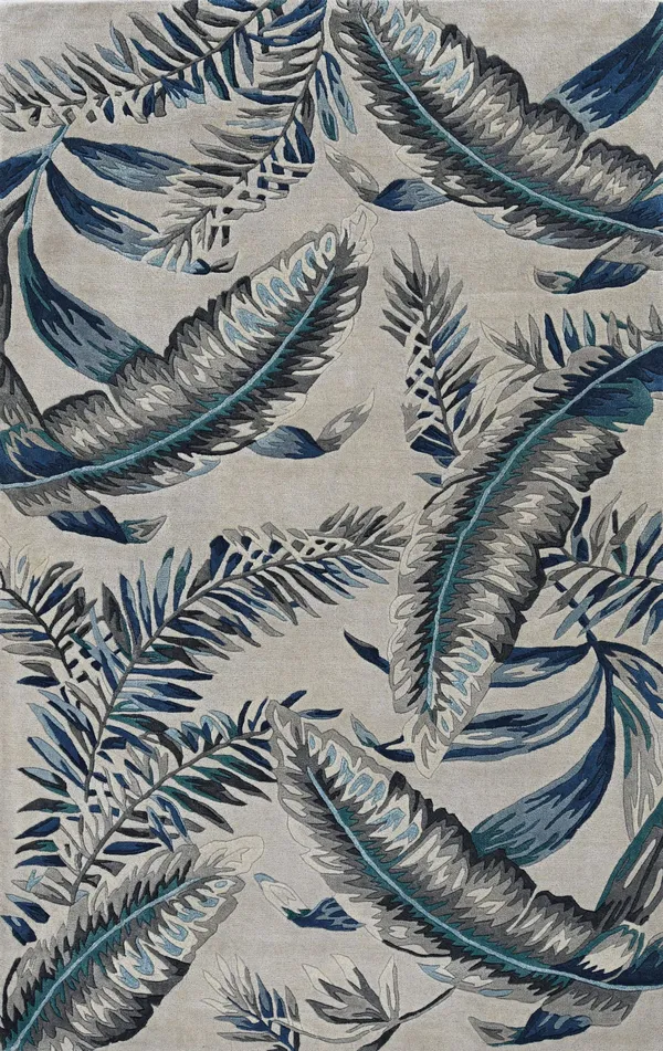 Kas Havana 2626 Grey/Blue Tropics Area Rug 30x22 x 50x22