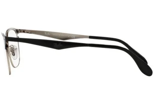 Ray-Ban 0RX6346 Full Rim Square Unisex Eyeglasses - Size 52 (Top Black on Silver)