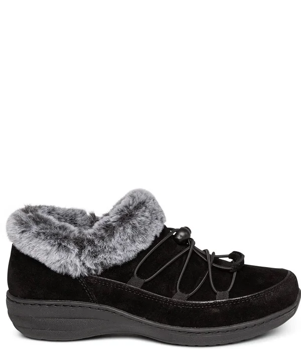 Aetrex Chrissy Waterproof Suede Faux Fur Lined Ankle Booties - 42(10.5/11M)