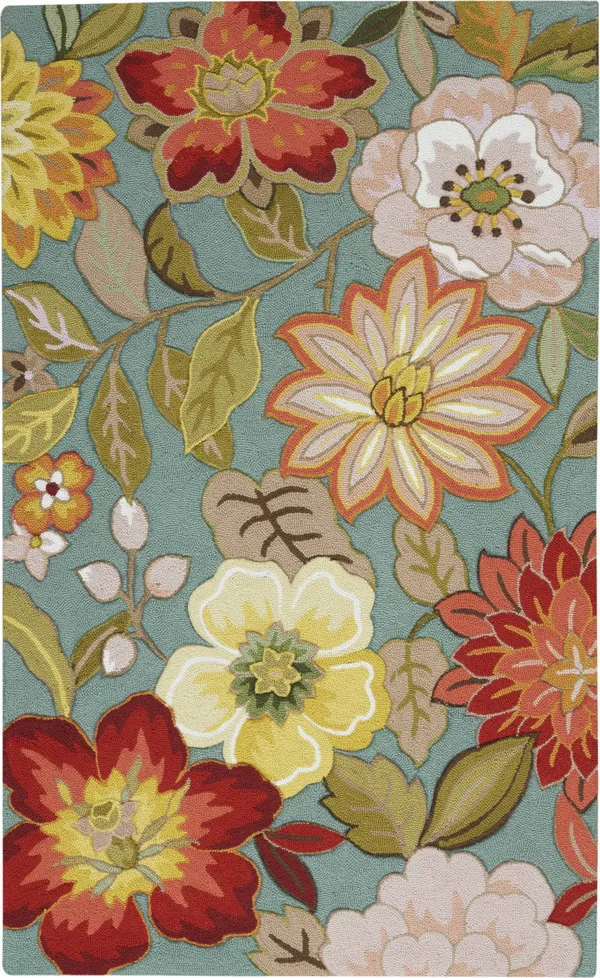 Nourison Fantasy Aqua 3&6x22 x 5&6x22 Area Rug