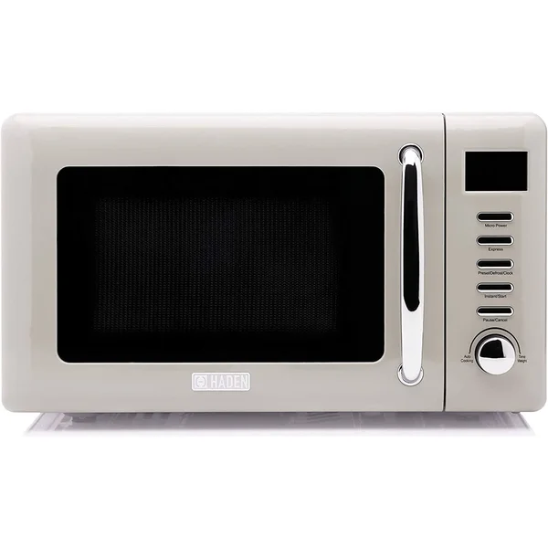 Haden Modern 700-Watt .7 Cubic Foot Microwave with Settings and Timer in Putty Beige 75030