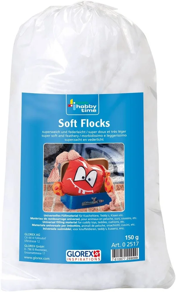 Glorex 0 2517 Soft-Flocks White 150g, 150 G