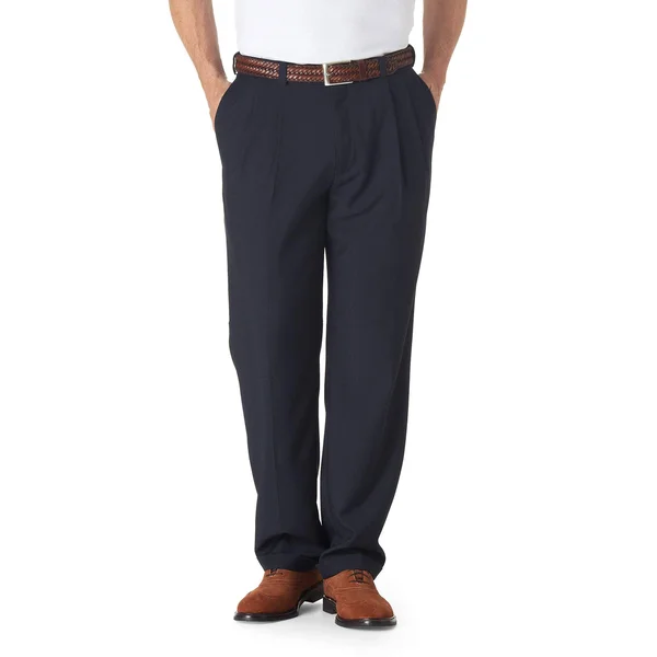 Haggar Mens Pleated Classic Fit Dress Pants