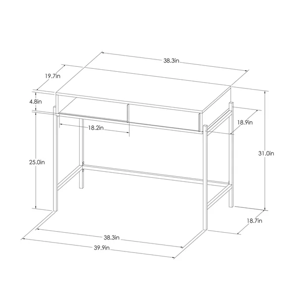 Clarence Desk with Sliding Storage Black - Project 62