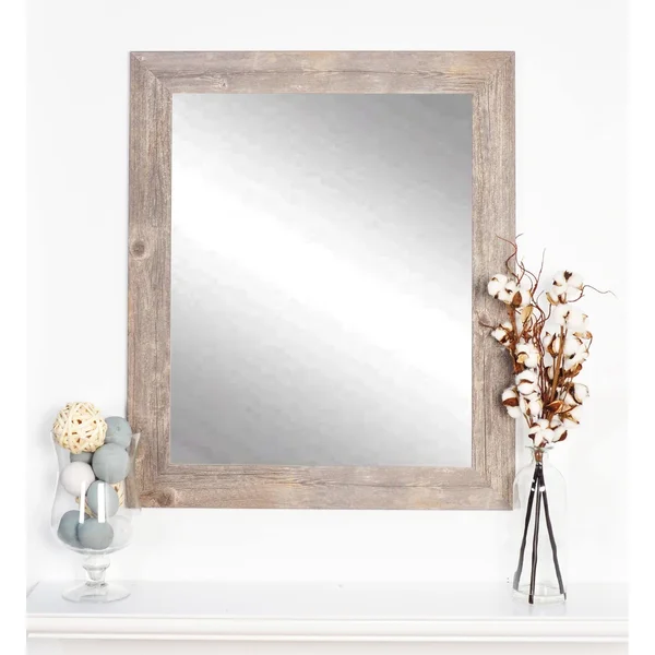 American Value Rustic Wild West Barnwood Wall Mirror - Size: 38.5, Brown