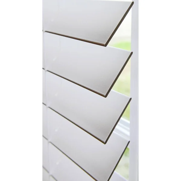Linen Avenue Custom Cordless Faux Wood Blind White - 23 W x 48 H Partial Inside Mount