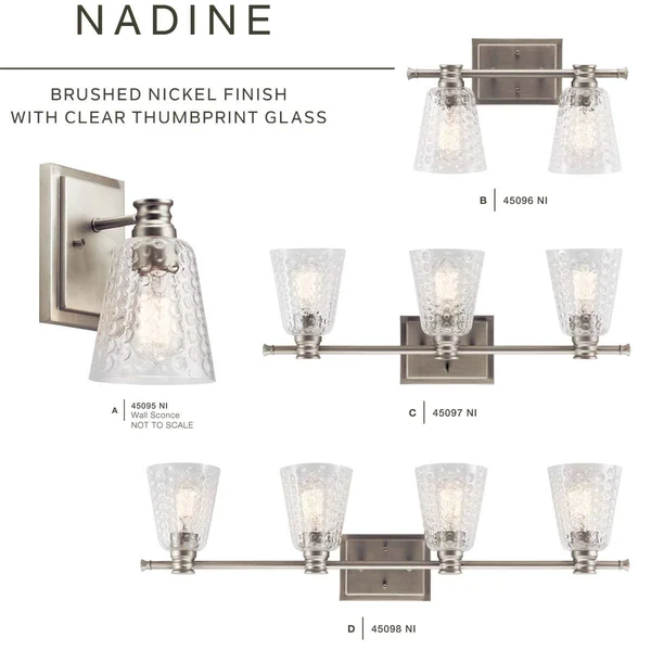 Kichler Nadine 1 Light Wall Sconce - Brushed Nickel 45095NI