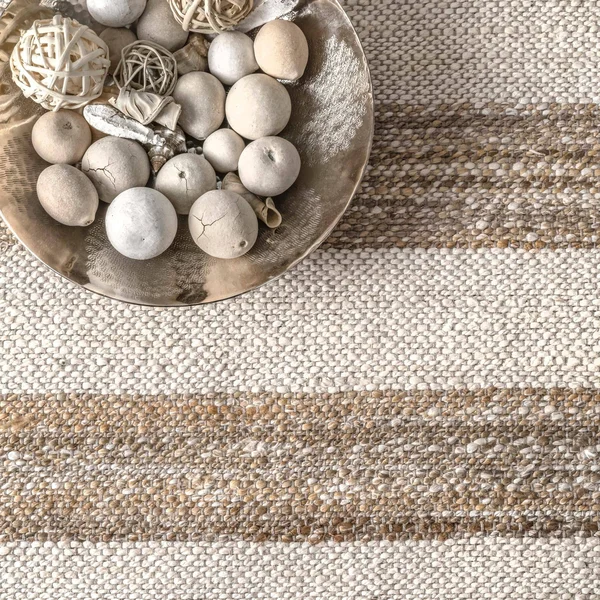 The Curated Nomad Konoval Jute Cotton Flatweave Stripe Area Rug - 5& x 8&