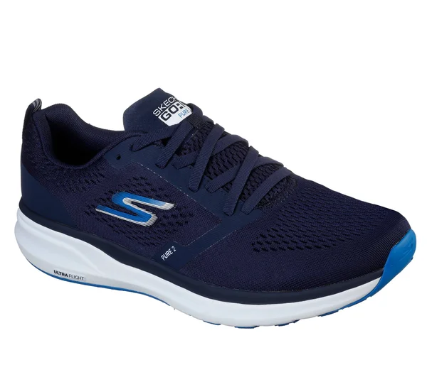 Skechers Men's GOrun Pure 2 Running Shoes - Navy, Blue, 8.5