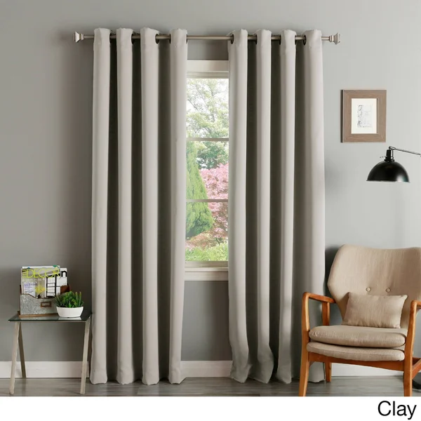 Aurora Home Thermal Insulated Blackout Grommet Top Curtain Panel Pair - 52x22 W x 96x22 L - Clay