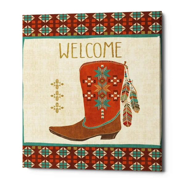 Epic Graffiti 'Southwest at Heart IV Flag' by Veronique Charron - Canvas Wall Art, 12 inchx16 inch, Size: 12 x 16, Beige