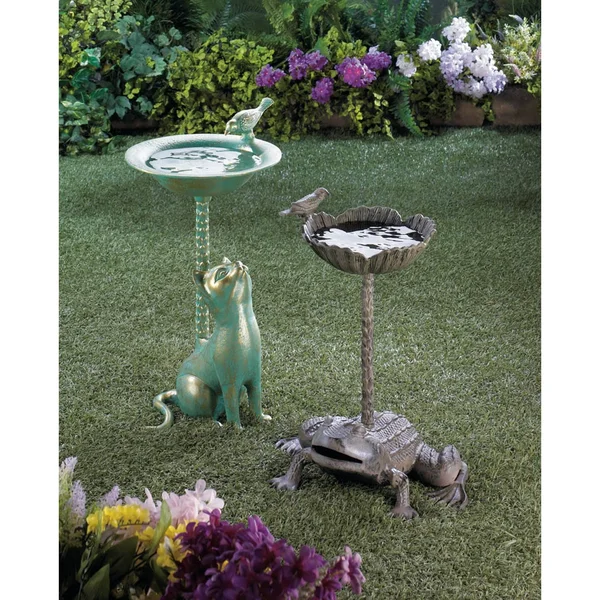 Zingz & Thingz Speckled Green Birdbath