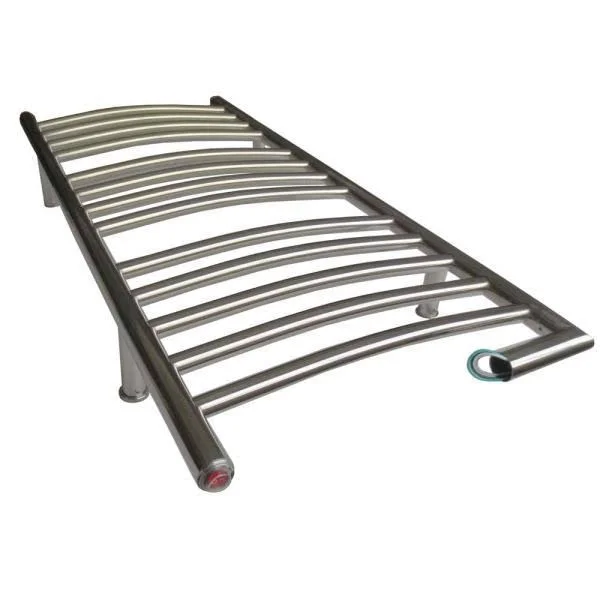 Ancona Svelte Rounded 13-Bar Hardwired Electric Towel Warmer in Polished Stainless Steel with Wall Countdown Timer