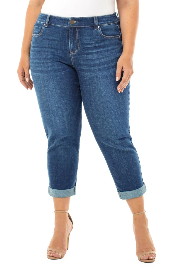 Liverpool Los Angeles Peyton Slim Crop Boyfriend Jeans - Size 24W in Wildwood at Nordstrom