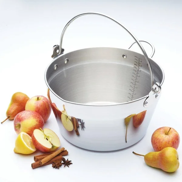 KitchenCraft Home Made Stainless Steel Maslin Pan with Handle, 9L