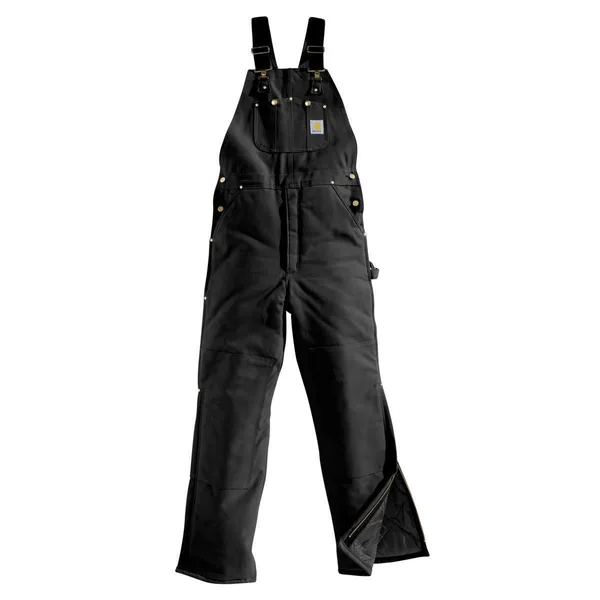 Carhartt Duck Bib Overall - Arctic Quilt Lined - Black-50x30