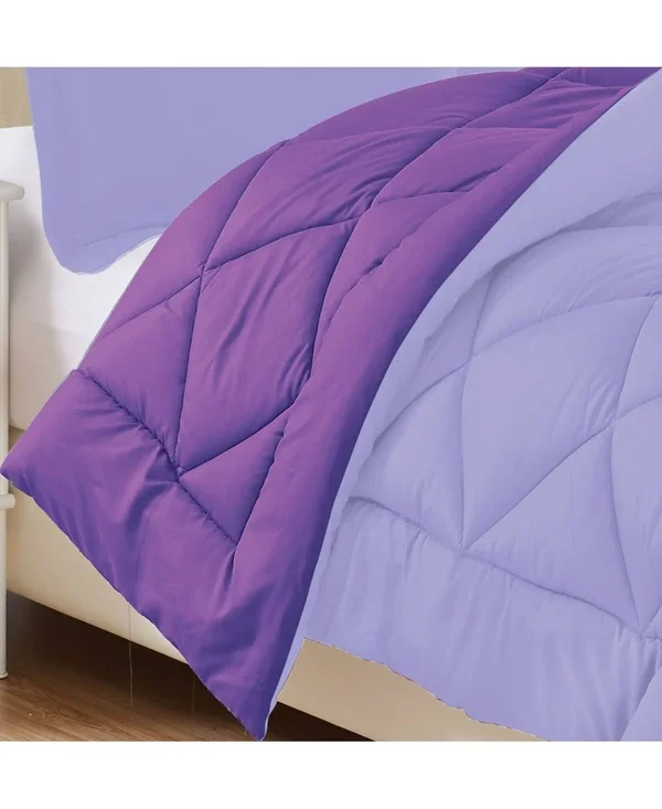 Elegant Comfort All - Season Down Alternative Luxurious Reversible 3-Piece Comforter Set Full/Queen - Orange