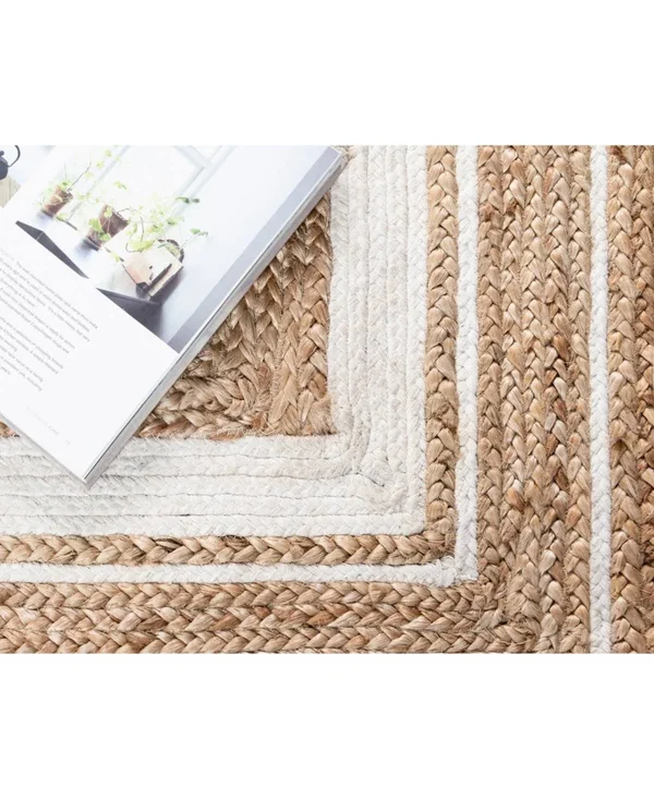 Unique Loom Gujarat Braided Jute Rug - Natural/Ivory (2& 0 x 3& 0)