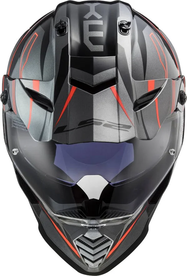 LS2 MX436 Pioneer Evo Knight, Enduro Helmet - Grey/Orange - XXL