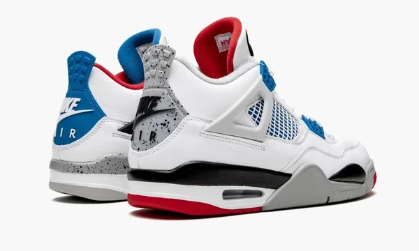 Nike Air Jordan 4 Retro SE “What The” Sneakers - White/Fire Red/Tech Grey/Military Blue - 12.5