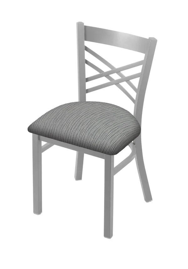 Holland Bar Stool 620 Catalina 18x22 Chair with Anodized Nickel Finish and Graph Alpine Seat